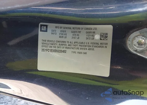 2013 Chevrolet Camaro 2Lt из США, поврежденный, VIN 2G1FC1E30D9228482